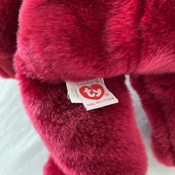 Ty Beanie Baby Teddy in Rich Cranberry - Picture 5 of 7